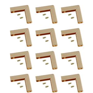 TEMU 지갑용 12개 코너 보호대 아연 합금 가드 에지 커버와 24개 나사, 라이트 골드, DIY 지갑 제작용
