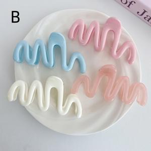 TEMU 4개 셋 레진 헤어 클로 세트, 스위트 스타일 샤크 클립 여성용, 단색, 대형, 혼합 파스텔 컬러, 데이 선물 포함, 14세 이상
