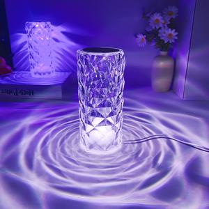 TEMU 1개 장미 테이블 램프, RGB 7색 밤 빛, 터치 조절 가능 컬러 LED 테이블 램프, USB 플러그, 침실/거실/파티/모임/저녁 식사/바 장식용 창의적인 조명. 어머니날/아버지날/생일/축제 선물 야간 조명