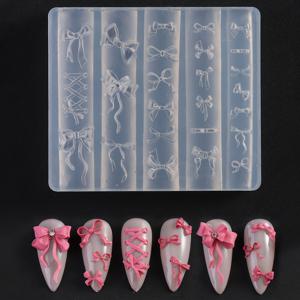 TEMU 1pc DIY 자체 접착식 3D 보 실리콘 모양 네일 아트용 - 여성과 소녀에게 완벽, 살롱 사용에 이상적, 네일 아트 도구 | 장식용 보 디자인 | 자체 접착식 모양, 네일 아트 용품|네일재료