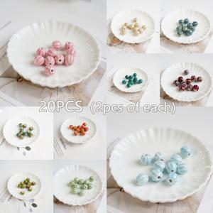 TEMU DIY 주얼리 만들기용 빈티지 세라믹 비즈 20개 - 10가지 독특한 색상, 불규칙한 모양, 목걸이, 팔찌, 귀걸이 및 공예 프로젝트에 완벽, 경덕진 도자기