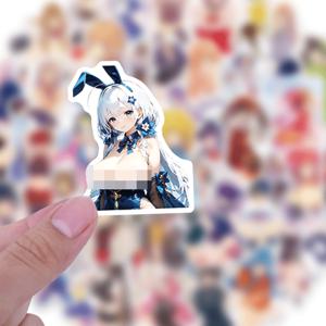 TEMU 63pcs 화려한 애니메이션 와이후 스티커 - 물병, 노트북, 스케이트보드 및 휴대폰용 색다른 PVC 데칼 - 내구성, 방수 및 제거 가능 - 애니메이션 팬 및 DIY 장식에 적합