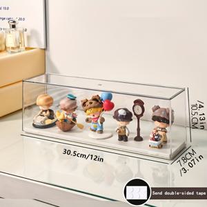 TEMU 1개 투명 아크릴 디스플레이 보관함 다중 칸막이 포함 - 수집용 인형, 미니 장난감, 치비 셰프 및 미스터리 박스 컬렉터블을 위한 먼지 방지 보호 케이스, 정돈된 | 내용물 확인 가능한 디자인