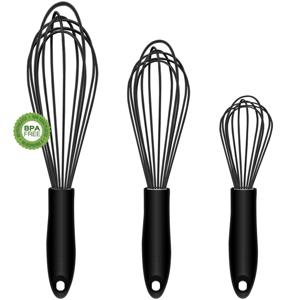 TEMU 3pcs 식품 학년 실리콘 털, 수동 계란 털 믹서, 계란 비터, 가정용 베이킹 도구, 주방 용품