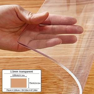 TEMU 투명 테이블보 및 매트 보호 필름 PVC 1.5mm 두께, 스크래치 방지 내열 식탁보 홈 호텔 사무실 커피 테이블에 적합 1개