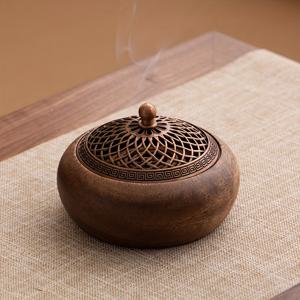 TEMU 우아한 빈티지 Walnut 나무 향초 홀더 - 세련된 격자 디자인, 향수 분산 및 차기 테이블 장식에 이상적, 향수 분산기|장식 목재 상자|세련된 격자 패턴|티테이블
