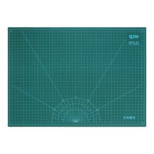TEMU QJH A0 초대형 격자 패턴 양면 커팅 매트 - 인조 가죽 공예 및 재봉 프로젝트용 자체 회전 디자인 - 인치 및 CM 측정 - 정밀 트리밍을 위한 튼튼한 PVC 보호 패드