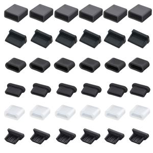 TEMU 36개 실리콘 USB 먼지 커버 플러그 - 타입 C, USB, USB A 포트용 다양한 모양, 검정, 흰색, 회색의 부드럽고 유연한 보호 캡, USB 포트 보호 | 다양한 플러그 모양 | 보호 실리콘 캡