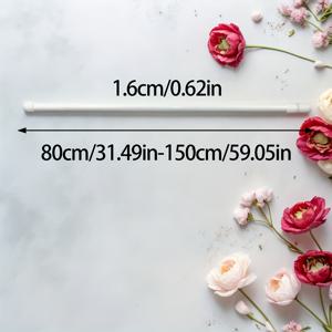 TEMU 1개 조절 가능한 긴장 커튼 로드, 다목적 드릴 없음 금속 텔레스코픽 폴, 욕실, 주방, 창문 실, 발코니, 거실, 다용도 문, 창문, 옷장 지원, 옷걸이 바