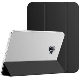 TEMU 삼성 갤럭시 탭 A 10.1'' 2016 SM-T580 SM-T585와 호환되는 이 삼단 접이식 태블릿 케이스는 투명 뒷면과 자동 깨우기 및 절전 기능이 있는 슬림 플립 커버를 특징으로 합니다.