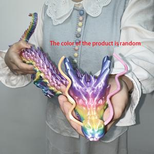 TEMU 1개, 90cm 3D 프린팅 중국 용 모델 - 캔디 테마 실내외 장식용, 생생한 보라에서 분홍색 그라데이션 비늘, 내구성 있는 플라스틱 겨울, 설날, 부활절, 데이, 어머니의 날, 아버지의 날 및 졸업식을 위한 드래곤 장식