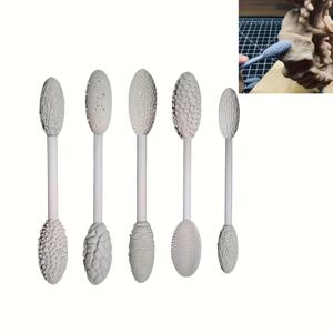 TEMU 5pcs 흙 조각 도구 세트 - 오발 모델링 패턴, 텍스처 아트 롤러 키트 DIY 공예, 폴리머 클레이 및 세라믹 몰딩, 손수 제작 아트 용품, 조각용 흙 도구