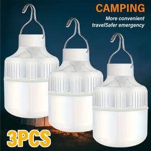 TEMU 3pcs LihangStar 휴대용 LED 캠핑 랜턴, USB 충전식 3가지 조명 모드, 내구성 있는 ABS 소재, 매트 메탈 마감, 텐트 매달기, 야외 모험, 바베큐 및 비상사태 사용, 캠핑 액세서리|캠핑랜턴