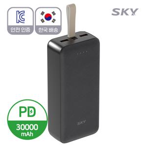 TEMU 스카이 필 S30PD 20W 30000mAh LED 잔량표시 고속 대용량 휴대용 보조배터리 C타입 A타입|보조배터리