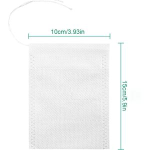TEMU 100pcs 차 필터 가방 일회용 차 Infusers 가방 Drawstring 표백되지 않은 빈 티백