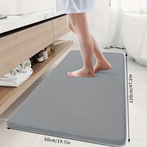 TEMU 1개 두꺼운 고품질 욕실 매트, 겨울 장식용 미끄럼 방지 바스 러그, 단색 바닥매트, 빠른 흡수, 세탁 가능, 빨리 건조, 부드럽고 편안한 카펫, 다양한 홈 데코레이션에 완벽. 욕실 액세서리, 주방 매트, 세탁실, 침실, 샤워실, 실내 고급욕실 매트