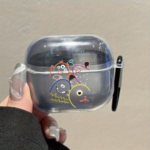 TEMU 갤럭시 버즈3/3 프로용 귀여운 몬스터 및 별 디자인 TPU 이어버드 케이스 2개 - 소프트 쉘 보호 커버, 걸어둘 수 있는 레니어드, 음악 애호가를 위한 이상적인 선물, 음악 액세서리 | 재미있는 액세서리 | 내구성 있는 헤드폰
