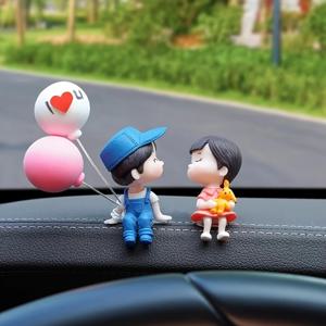 TEMU 풍선이 있는 귀여운 만화 커플 조각품, 레진 자동차 대시보드 장식, 로맨틱한 액션 피규어, 자동차 인테리어 액세서리, 소녀에게 완벽한 선물|인테리어소품