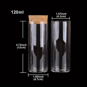 TEMU 6개 세트 직경 4.7cm 50ml/120ml 유리 시험관 코르크 스토퍼 유리병 항아리 비알 컨테이너, 결혼식 선물용 DIY 공예