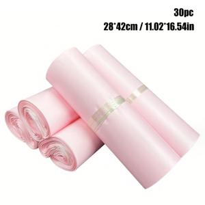 TEMU 30개/1팩 핑크 비행기 상자 방수 퀸트 배기, 의류 포장 퀸트 배기, E-Commerce 로지스틱스 퀸트 포장 배기, 자체 접착 배기 방수 퀸트 배기