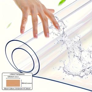 TEMU 1개 럭셔리 투명 테이블보 - 1.0mm 두께의 PVC, 스크래치 및 열 저항성, 식사 및 커피 테이블용 보호 필름 - 가정, 사무실, 호텔 사용에 적합 - 우아한 사각 디자인|필름