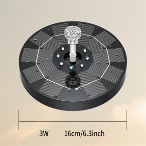 TEMU 1pc 태양열 조류 목욕 분수 펌프, 3W/3.5W, 컬러 LED 조명, 플라스틱 재질, 1500mAh 리튬 태양열 배터리, 분리형 태양 전지 모듈, 정원, 연못, 수영장, 어항, 수족관, 야외용