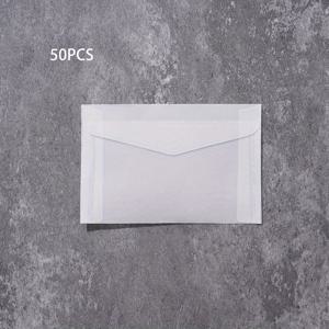 TEMU 50개 투명 황산 종이 봉투 세트, 창의적인 인사말 카드 커버, 레트로 심플한 마감 질감, 결혼 초대장/생일 축하 카드/추수 감사절 편지