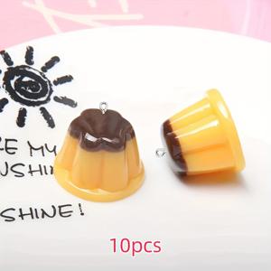 TEMU 미니 레진 참 10개 세트 - 귀여운 카와이 푸딩 & 태양 펜던트 DIY 주얼리 만들기용 소품, 목걸이, 귀걸이, 열쇠고리, 배낭 체인 - 생생한 노랑 & 갈색 수제 공예 참, 주얼리 만들기용 참|귀걸이