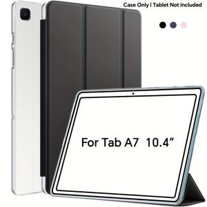 TEMU 2020년형 A7 10.4인치 (SM-T500/T505/T507)용 케이스, A7 Lite 8.7인치 불가, 삼단 접이식 초슬림 반투명 하드 쉘 자동 절전/깨우기 기능, 가벼운 스타일리시 디자인
