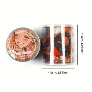TEMU 4개 복숭아 매직 애니메이션 창의적 스티커 PET 컷팅 필름, 종이 절단 책 DIY 다이어리 앨범 제작에 적합, 14세 이상 사용자에게 적합 - 창의적인 스티커 컬렉션, DIY 프로젝트 및 플래너용|다이어리|일기장