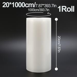 TEMU 1롤 팩 진공 식품 보관 봉투 - 20cm×10m 또는 (20/25/30cm)×15m 옵션, 상업용 두꺼운 플라스틱 밀봉 롤, 냉동·수비드 및 식사 준비용, BPA 프리 & 내구성 강화, 모든 진공 포장기 호환