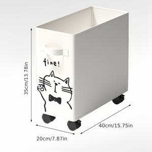 TEMU 1개 28L 대용량 접이식 패브릭 보관함, 4개의 360° 바퀴 달린 귀여운 고양이 만화 디자인 & 
