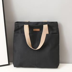 TEMU 여성용 스타일리시 올리브 그린 캔버스 토트 백, 브라운 핸들 - 학교, 통근, 쇼핑용 대형, 내구성 있는 지퍼 숄더 백, 학교 가방 | 디자인 | 내구성 있는 핸들 백, 토트 백
