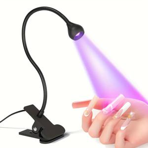 TEMU LED 네일 드라이어 | 유연한 금속 튜브 | 손잡이 없는 네일 및 페디큐 클립-온 베이스 | 다색 조명 | 가정용으로 이상적인 선택 | 휴일 및 생일 선물로 완벽한 선물, 네일 아트 액세서리