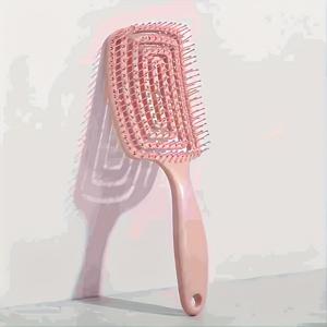 TEMU 블로우 드라이 및 스타일링용 전문 안티스태틱 헤어 빗 - 프리지 & 파손 감소를 위한 유연한 이빨, 인체공학적 손잡이, 모든 머리 유형에 부드럽게 작용, 곱슬머리 & 직모, 휴대용 디자인, 헤어 스타일링 도구 | 인체공학적인 헤어 빗 | 플라스틱 브러쉬 빗