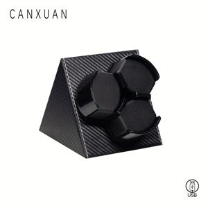 TEMU 1개 CANXUAN 3슬롯 시계 와인더 USB 전원, 2가지 모드 & 소프트 베개 - 블랙 카본 파이버 디자인, 남성, 여성, 아버지, 남자친구를 위한 완벽한 선물, 손목시계 보관함, 세련된 디자인, 보호 케이스, 멀티슬롯 보관, 남자친구 선물, 주얼리 정리함, 스타일리쉬 보관, 고품질 제작, 럭셔리 선물|손목시계