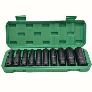 TEMU 자동차 수리용 카본 스틸 1/2인치 딥 소켓 임팩트 렌치 어댑터 세트 (8~24mm 파워 소켓 포함)