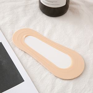 TEMU 여성용 투명 양말 5켤레 - 실리콘, 미끄럼 방지, 통기성 있는 낙서 양말, 여름, 하이힐 및 샌들, 기계 세척 가능 - 블랙, 화이트, 베이지, 그레이, 핑크, 샌들 양말 | 투명 양말 | 니트 텍스처|샌들|여성샌들|여자샌들