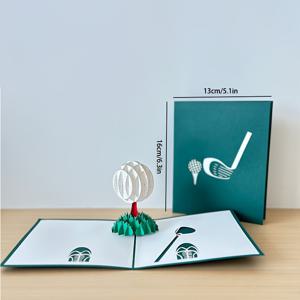 TEMU 레이저 컷 그린 그라스 & 레드 플래그가 있는 3D 골프 볼 팝업 인사말 카드 - 아버지의 날, 발렌타인데이 선물, 골프 애호가를 위한 골프 테마 카드, 로맨틱한 선물 아이디어 | 디자인 | 고품질 종이 공학