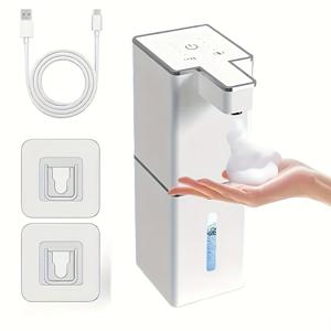TEMU 대용량 스마트 인덕션 비누 디스펜서, 벽걸이 USB 충전식, 리튬 배터리, 알코올 프리, 욕실, 주방, 객실에 이상적 - 완벽한 봄 선물, 주방 비누 디스펜서|현대 비누 디스펜서|내구성 있는 플라스틱