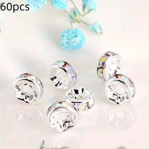 TEMU 125개/60개 라운드 구리 스페이서 비즈, 8mm, 10mm, 12mm 라운드 구리 스페이서 비즈, 보석 비즈, 목걸이 팔찌 펜던트