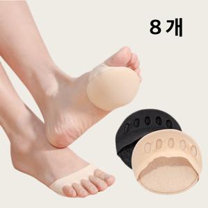 TEMU 8개 발바닥 앞꿈치 쿠션패드 스폰지 앞발 패드, 땀 흡수 하이힐 신발 안창, 다섯 손가락 하프 컷 양말, 여성용 냄새 방지 하프 사이즈 패드여성을 위한 다섯 발가락 발등 패드 - 하이 힐 반 인솔, 발톱 코르, 발 관리, 충격 흡수, 양말 발가락 패드 인서트, 메모리 폼