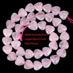 TEMU 10mm 천연 하트 스톤 로즈 쿼츠 청금석 Lazuli Amazonite 느슨한 스페이서 비즈 보석 만들기 DIY 팔찌 목걸이