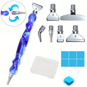TEMU 폴리레진 페인팅 펜 키트, 교체 가능한 금속 팁 5개 포함, DIY 5D 아트 도구 세트 - 다목적 픽업 및 네일 아트 애플리케이션 액세서리, 보관 상자 포함 (1세트)
