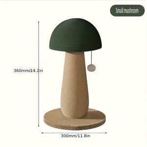 TEMU 고양이용 시잘 로프 스크래칭 포스트 - 버섯 모양 고양이 스크래처, 매달린 놀이 공 포함 - 튼튼하고 털이 빠지지 않는 수직형 애완동물 가구, 고양이 발톱 갈기에 적합하게 설계됨