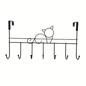 TEMU 1개 패션 고양이 디자인 금속 문걸이, 7개 후크 포함, 쉬운 설치 문걸이 수납장, 타월, 모자, 코트, 지갑, 스카프, 옷, 벨트 - 침실, 욕실, 옷장 액세서리