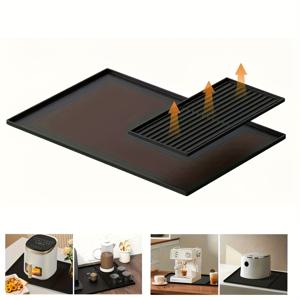 TEMU 1pc-2-in-1 실리콘 커피 매트, 높이 있는 가장자리, 23.6