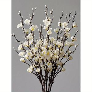 TEMU 4pcs 우아한 화이트 플럼 꽃 인공 꽃, 21.7