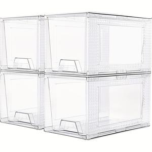 TEMU 4/2pcs 대형 스택형 보관용 서랍, THELiFE 모델용 - 조립이 쉬움, 욕실 및 주방 정리용 투명 아크릴 디자인, 화장품, 커피 캡슐, 약품 보관, 욕실 정리용품 및 보관용품에 적합|플라스틱서랍장