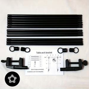 TEMU 꽃걸이용 조절 가능한 금속 테이블 아치 스탠드, 98 X 47인치 사이즈 블랙 스테인리스 로드 및 클립 포함. 생일, 배처러 파티, 할로윈, 크리스마스, 어머니의 날 등 축하 행사용 웨딩 풍선 아치 키트 백드로프 홀더
